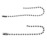 ボールチェーン コネクター付き ハンドメイド DIY用 アクセサリーパーツ 全長約10cm・12cm ボール径約2mm ・2.4mm 入数 50本・100本 シルバー (H) ボール径2.4mm/長さ12cm /100本入り)