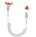 Viviber USB-C/Type-C to USB-Cケーブル コイル型iphone16車用ケーブル 60W/PD対応 伸縮自由（0.3Mから1.2Mまで) タイプc iphone15充電コード Type-C Andriod Galaxy カールスマホiPhone16/15、iPad mini6 (2021) 、MacBook、iPad 、Galaxy、Sony、Pixel等