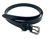 [HANG OVER] 本革 20ｍｍ タックイン ロング ナローレザーベルト メンズベルト (ブラック)