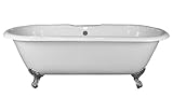 Barclay ctdrh-wh-sn Cast IronロールトップSoaking Tub