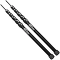 FIELDOOR 伸縮式 アルミ タープポール テントポール 【2本セット】 軽量 コンパクト 約300g(1本あたり) 収納サイズ 約48cm 6継無段階調節 直径23mm 振り出しタイプ