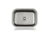 Lenova SS-CL-S4 18-Gauge Stainless Steel Classic Single Bowl Undermount Kitchen Sink, Medium by Leno