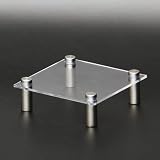 アクリルステージ 板厚2.5mm 100mm×100mm×高さ30mm 10cm×10cm×高さ3cm ディスプレイ 台 クリア 透明 角型 正方形 スクエア 展示 ひな壇 脚付き アクリルスタンド