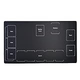 OTOlife プレイマット 60×35cmより広い 全面縫製仕様 ラバープレイマット 滑り止め 専用アウトドアグレードの600D防水収納バッグ カードゲーム 60×35cm (黒)