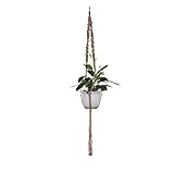 麻縄編み プラントハンガー Zyurong 4脚ガーデニングハンガー　植物ホルダー　ポット収納　鉢植えの飾り　麻ロープ 観葉植物 95cm～100cm