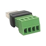 USB 2.0オスのネジターミナルブレークアウトボードアダプターネジ接続4pinコネクタを使用した非再リクイアドはんだ付け