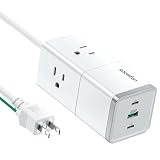 PD 急速充電器 65W - SOOMFON 6-IN-1 AC1250W 電源タップ USB Type C付き GaN III 窒化ガリウム タイプc 充電器 AC差込口 3個口 USB-C 2ポー USB-A 1ポート 1.5mコード付き AC・DC独自冷却技術搭載 PSE技術基準適合 iPad iPhone Galaxy Xperia AQUOS スマートフォン Macbook Pro Air ノートPC 各種 その他機器対応