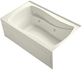 KOHLER K-1239-HR-96 Mariposa 60-Inch X 36-Inch Alcove Whirlpool Bath with Integral Apron, Tile Flang