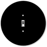 Rikki Knight RND-LSPS-163 Round - Single Toggle Light Switch Plate, Black [並行輸入品]