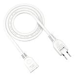 KOZUMUWAN 電源タップ ACアダプタ用電源延長コード 1個口 ホワイト トラッキング火災予防絶縁キャップ付きスイングプラグ 延長コード 屋内用 フリープラグ 180度回転プラグ 2ピンプラグ接続可能 メス-オス (1m, ホワイト)