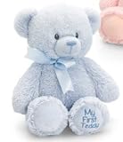 My First Teddy. 30cm High Quality Soft Bear in Pink or Blue. Suitable from birth (Blue) by Keel