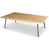 Takatatsu&amp;Co.(有)高松辰雄商店 Muku NARA むく なら 120 ローテーブル ナラ無垢ハギ 皮付き自然型 スチールレッグ 国産 タカタツ デザインテーブル