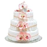 Large Pink Orchids Diaper Cakes by Bloomers by Bloomers