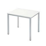 イーサプライ シンプル ワークデスク 平机 W800×D700mm ホワイト EZ1-DESK076W