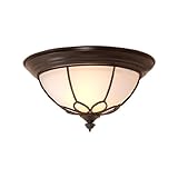 照明 天井 シーリングランプ アイアン+ガラス製 [幅33.5×高13.5cm] INK-1002014H