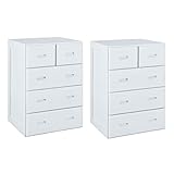 完成品 木製 桐 チェスト 洋服タンス 箪笥 衣類収納 引き出し収納 整理タンス 〔幅40cm 2個組〕 ホワイト