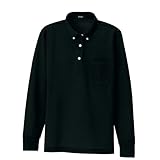 AITOZ 【レディース】ボタンダウン長袖ポロシャツ≪T/C鹿の子/消臭機能≫ #AZ-7616 ブラック 9号