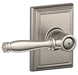 Schlage f40-bir-619-addサテンニッケルプライバシーBirminghamスタイルレバーwith Addisonローズ
