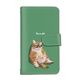 seventwo AQUOS wish3 互換品 スマホケース 手帳型 SH-53D 適合 アクオス ウィッシュ スリー 猫の休息 ねこ柄 B.ベルディグリ animal174