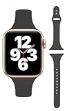 [AriRi] アップルウォッチ バンド スリム シリコン ラバーバンド スポーツ くすみカラー 38mm 40mm 41mm アップルウォッチ 9 8 se 7 6 5 4 3 2 1 (グラファイト, 38mm/40mm/41mm)