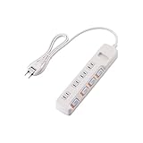 ELECOM 電源タップ 省エネ 光らない個別スイッチ 4個口 1m ホワイト T-E5B-2410WH