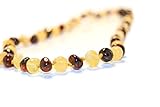 The Art of Cure Amber Teething Necklace - FTIR Lab Tested Authentic Amber (Milk & Cherry) by The Art