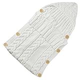 Hi9 store(ミミクマ) 新生児 おくるみ 寝袋 　寝袋ニット　繭のポッド 春夏秋冬男女兼用かわいい 0－1歳 (厚ホワイト)