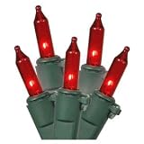 Vickerman 50 Lights Red Green Wire End Connecting Lock Set with 4-Inch Spacing and 16-Feet Length, C