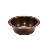 プレミア銅製品br14db3 14 "ラウンド打ち出し銅PrepシンクW / 3.5 " Dra、 14 Inch BR14DB3 1