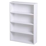 KANOKAI カラーボックス 薄型 4段 幅60cm ベーシックカラー (ホワイト 単品)