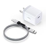 Hootek iPhone17 急速充電器 小型 20W USB-C電源アダプタ + 60W Type-C ケーブル*50cm PD3.0対応/PSE認証/軽量 PD 充電器 Type-C ACアダプター USB コンセント タイプC ケーブル 短い 出張/旅行用 iPhone17/16、iPad(2026)、GalaxyS26、Pixel7、Androidその他Cタイプ機器対応(ホワイト)