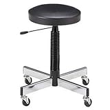 JM53652 直送　他メーカー同梱不可 作業用チェア黒φ３１５×４５０～６２０ビニールレザー