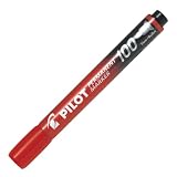 パイロット 油性ペン パーマネントマーカー100 中字 丸芯 レッド 10本 MPM100F10R