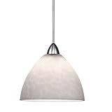 WAC Lighting MP-541-WT/CH Faberge 1-Light 12V MonoPoint Pendant with White Art Glass Shade and Chrom