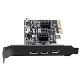 5Gbps USB3.1 Gen1 デュアル Type-A & Type-C USB-C メス - PCI-E Express 1x カード アダプター uPD720201 ロープロファイル ブラケット付き