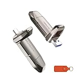 MOVE SPEED SSD 外付け 128GB/256GB/512GB/1TB/2TB スティック型 USB 3.2 Gen2 Type-A/Type-C両対応 金属筐体 Win/Mac PS5/PS4 iPhone15/16シリーズ対応 ポータブルSSD USB-A/USB-C搭載 レザーケース付属 (512GB)