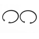 uxcell スナップリング　止め輪 クリング　サークリップ　フック　丸い　メタル製　グレー　2個入 2.3mm厚さ