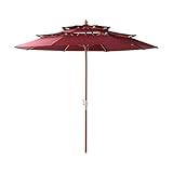 三段パラソル 270cm【ラプソディー-RHAPSODY-】（パラソル 3段 270cm）ワインレッド