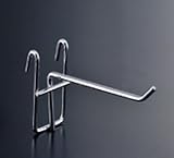 e-kanamono ネットフック 四角座タイプ NPD-NF/2C 4mm径 x L200mm クロームメッキ