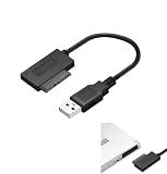 usb sata 変換ケーブル for 外付けssd ケース - sata usb 3.0 13ピン ケーブル 内蔵光学ドライブ接続用 ドライバ不要 windows/mac対応 ラップトップ用