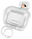 S.fields.inc シャンプー台 洗髪器 介護用シャワー 家庭 寝たまま 枕台 排水ホース付き エア式 PVC (ホワイト)