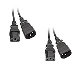 MarginMart Inc. 12 Feet Computer Monitor Power Extension Cord C13 to C14 10 Amp Black 2 Pack MM68246