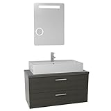 Iotti an714 Auroraダブル容器シンク浴室洗面化粧台壁マウントwith Lighted Mirror含ま 38" Iotti AN754 1