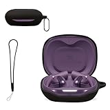 For JBL Sense Pro 用 ケース カバー KONXISA JBL Sense Pro ワイヤレス集音器 ケース シリコン素材 耐衝撃 防水防塵 ウォッシャブル （カラビナ付き+ストラップ付き ） 着用しやすい 装着充電可能 持ち運びがしやすい（ブラック）