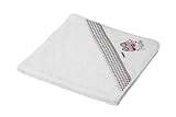 Cambrass 80 x 80cm Hooded Towel with Applique Designer Mice (Collection 75, White/ Grey) by Cambrass