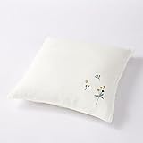 [ベルメゾン] 座布団カバー 2枚 セット フレンチ リネン 洗える カバー ホワイト（刺繍） 座布団カバー2枚