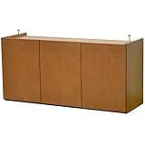 壁面収納 天然木 タモ 板扉 上置き 幅120cm 高さ58～72cm ブラウン SL-74