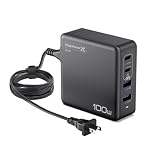 100W GaN 急速 PD 充電器 usb-c usb-a type-c 4ポート充電器 pd qc 急速充電規格対応 PD3.0 QC3.0 タイプｃ ガリウム 対応 PSE認証済み 折りたたみ携帯充電器 ACアダプター コンセントiPhone iPad Android Xperia Kindle各種 その他USB-C機器対応【2年保証】 (100W-ZM, Black)