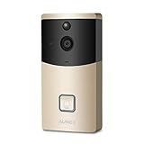 インターホン ビデオドアベル ネットワークカメラ AUNEX ワイヤレスチャイム 可視ドアベル Video Doorbell ホームセキュリティ 防犯対策 暗視機能 防塵防水 金色