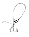 T&S Brass 5PR-8W10 Pre-Rinse, Wall Mount Base, 8-Inch Centers, 6-Inch Wall Bracket, 10-Inch Add-On F